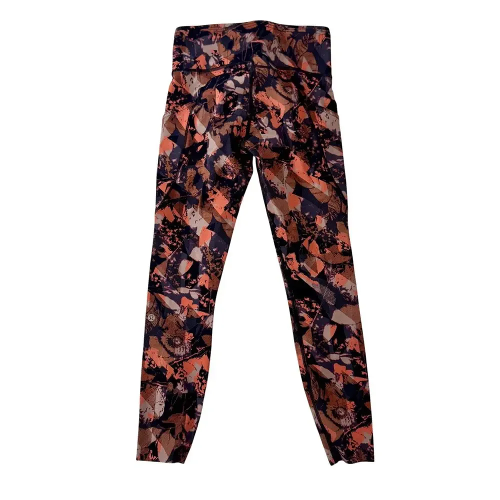 Lululemon Fast & Free 7/8 Tight II Nulux High Rise Printed Running Legging Sz 6 - Picture 4 of 13
